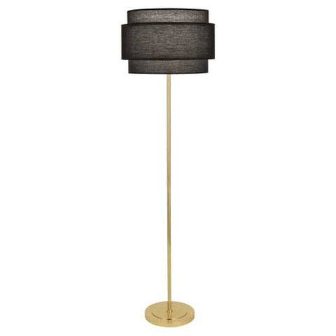 114902UL - Floor Lamp Condo antique brass finish incl shade UL