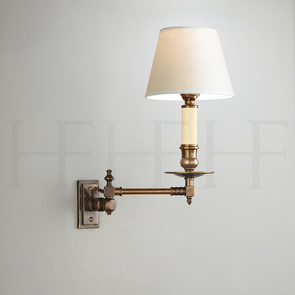 Swing Arm Wall Light with rectangular backplate