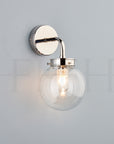 Hector Mini Globe Wall Light, Clear Glass