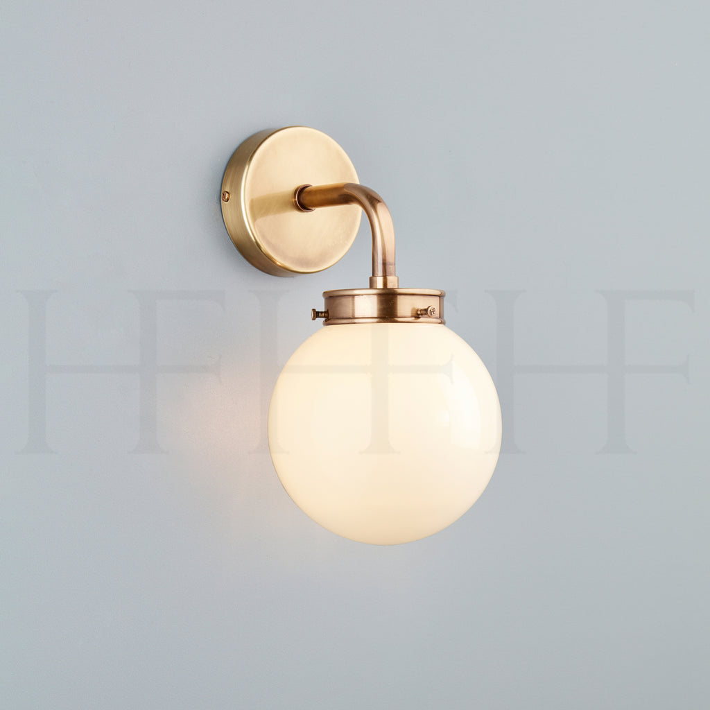 Hector Mini Globe Wall Light, Opal Glass