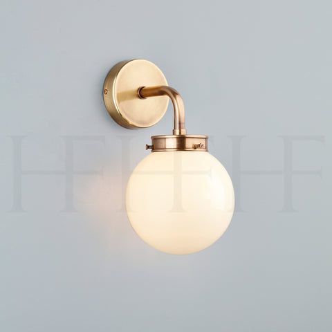Hector Mini Globe Wall Light, Opal Glass