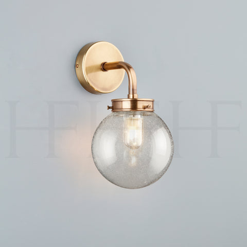 Hector Mini Globe Wall Light, Seeded Glass