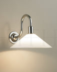 Leila Glass Wall Light, Swan Neck