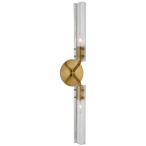 Casoria 23" Linear Sconce in Hand-Rubbed Antique Brass with Clear Glass