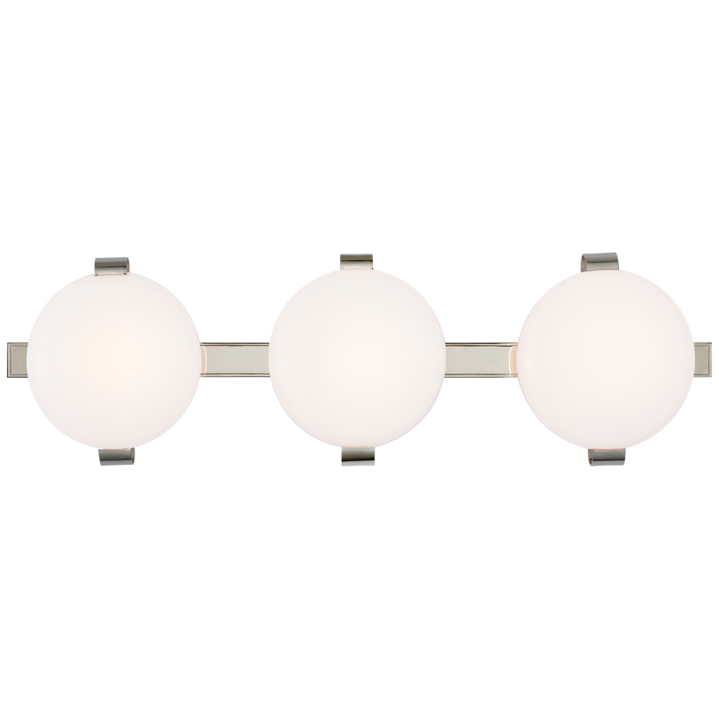 Marisol 28" Bath Bar in Polished Nickel with White Glass