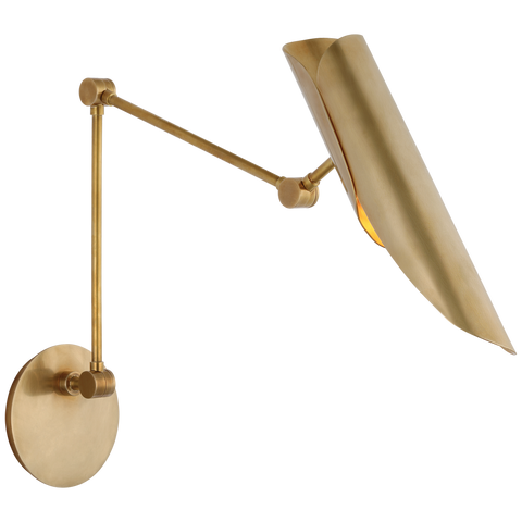 Flore Double Library Wall Light in Soft Brass