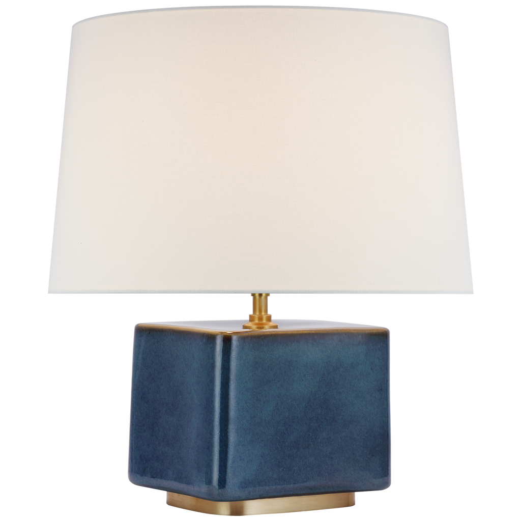Toco Medium Table Lamp in Mixed Blue Brown with Linen Shade