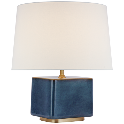 Toco Medium Table Lamp in Mixed Blue Brown with Linen Shade