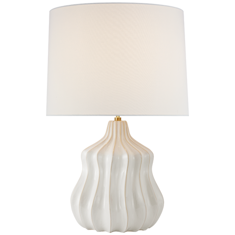 Ebb Large Table Lamp in Washed Ivory with Linen Shade