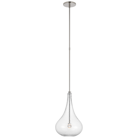 Lomme Small Pendant in Polished Nickel with Clear Glass