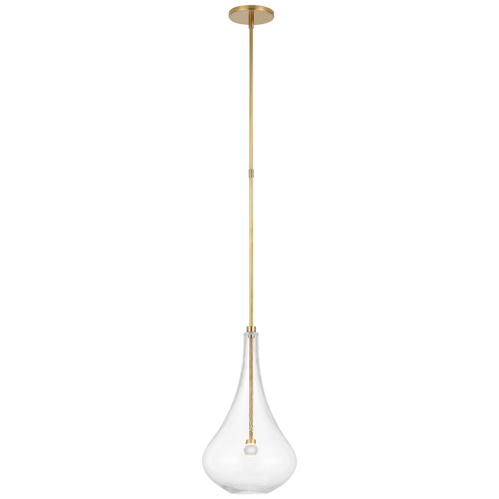 Lomme Small Pendant in Soft Brass with Clear Glass