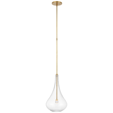 Lomme Small Pendant in Soft Brass with Clear Glass