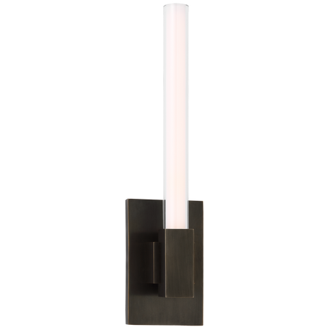 Mafra Small Sconce in Bronze with White Glass