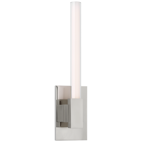 Mafra Small Sconce in Polished Nickel with White Glass