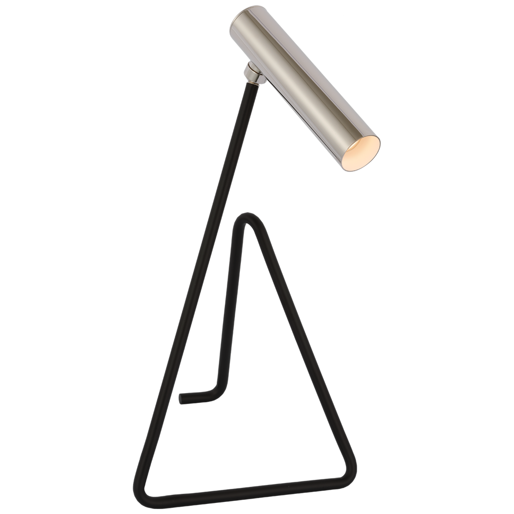 Flesso Medium Desk Lamp in Matte Black and Polished Nickel