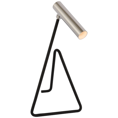Flesso Medium Desk Lamp in Matte Black and Polished Nickel
