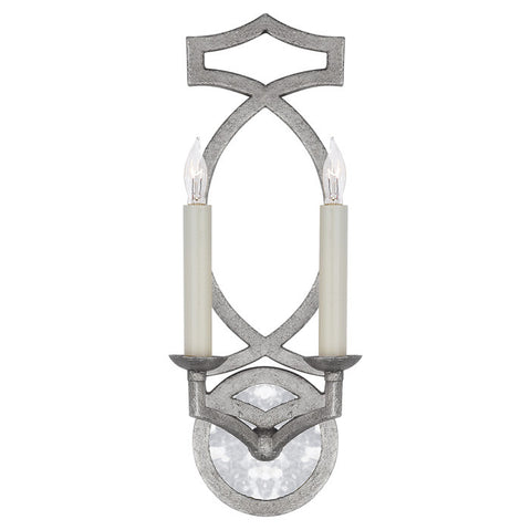 Brittany Double Sconce in Venetian Silver