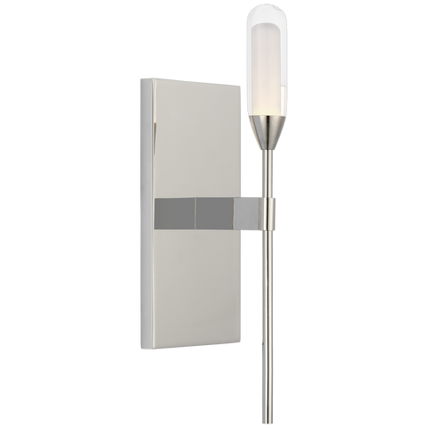 Overture Medium Sconce in Polished Nickel with Clear Glass