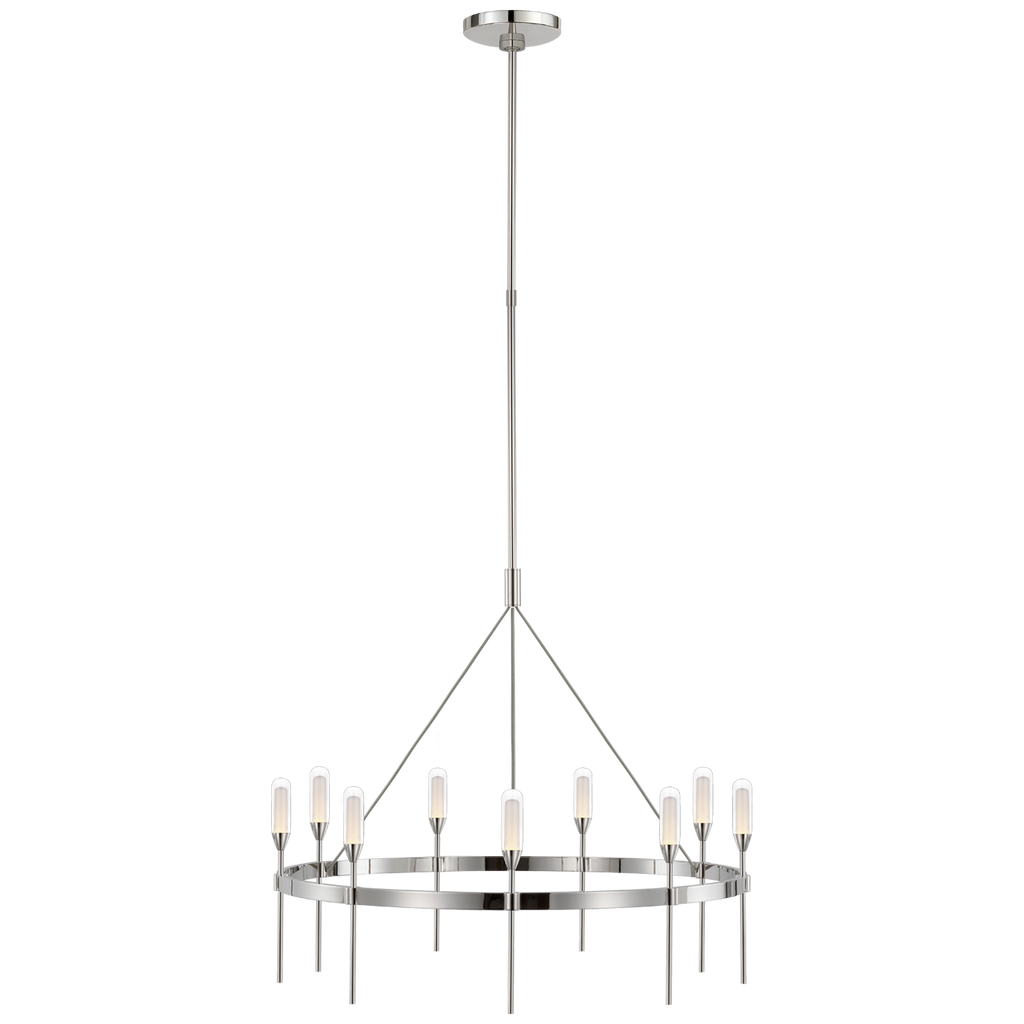 Overture Medium Ring Chandelier in Polished Nickel with Clear Glass