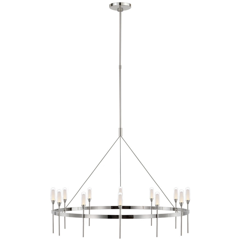 Overture XL Ring Chandelier in Polished Nickel with Clear Glass