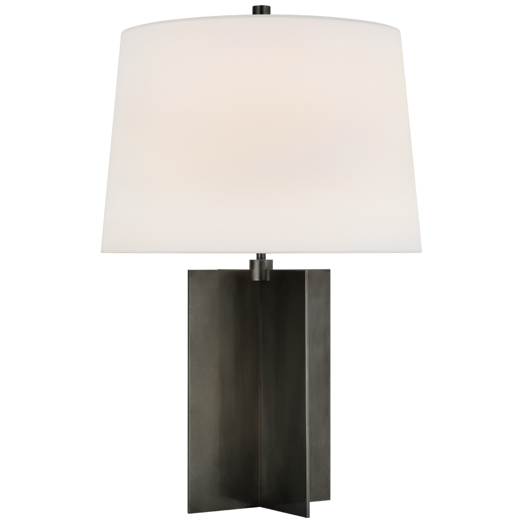 Costes Medium Table Lamp in Bronze with Linen Shade