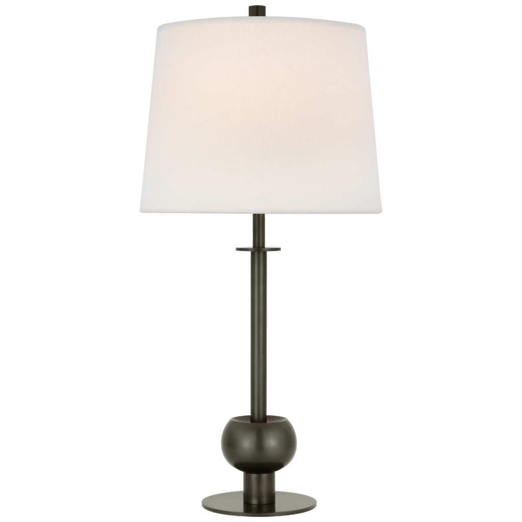Comtesse Medium Table Lamp in Bronze with Linen Shade
